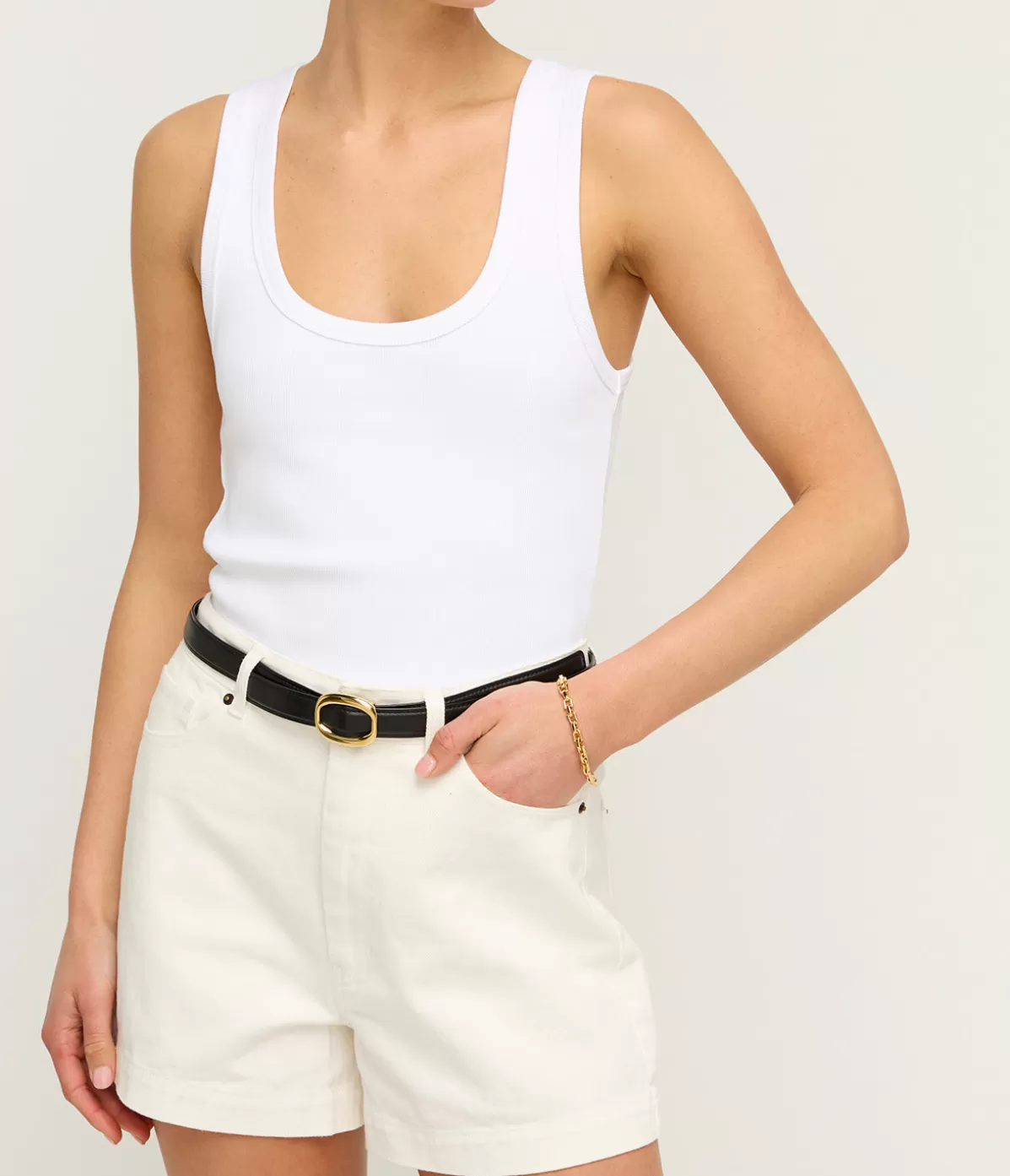 Posse Bailey Denim Short in Vintage White Flash Sale