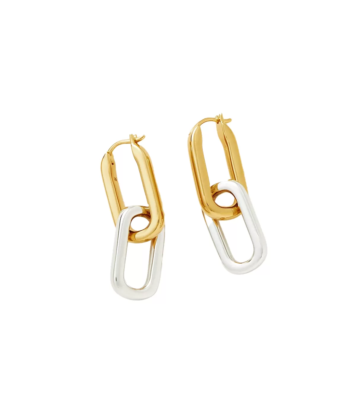 Missoma Convertible Ovate Double Link Hoop Earrings in Gold and Rhodium Outlet