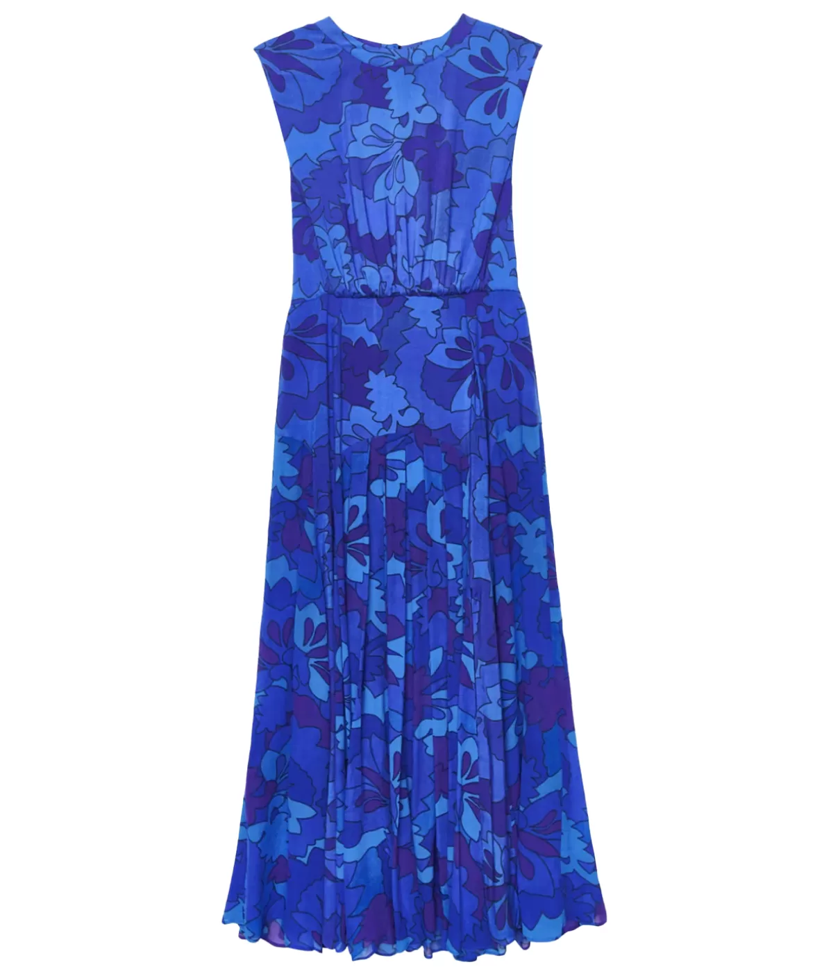 Rixo Coralie Sleeveless Dress in Looking Glass Blue Flash Sale