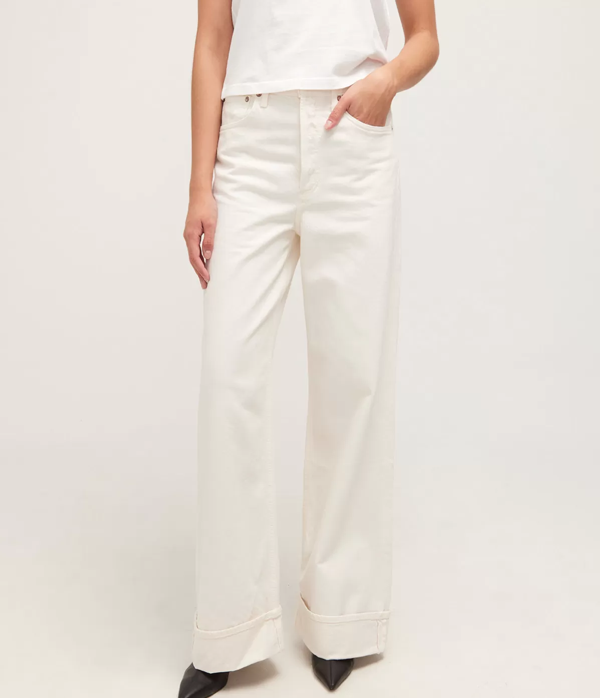Agolde Dame High Rise Wide Leg Jean in Fortune Cookie Best Sale