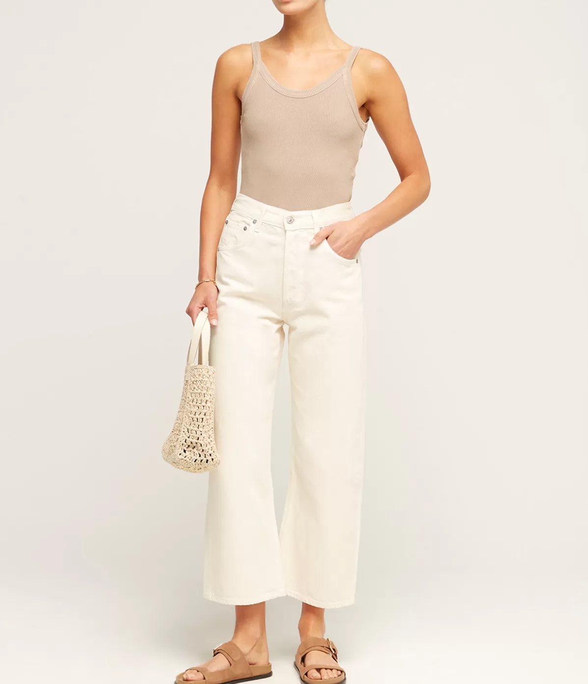 Citizens of Humanity Gaucho Vintage Wide Leg in Cream Outlet