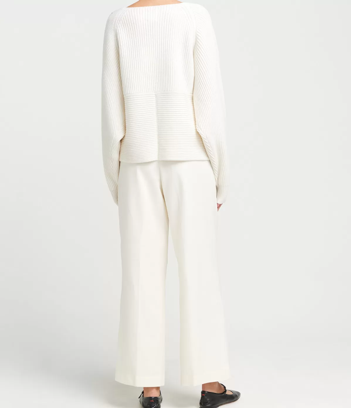 Almada Gia Cashmere and Merino Cross Wrap Sweater in Ivory Hot