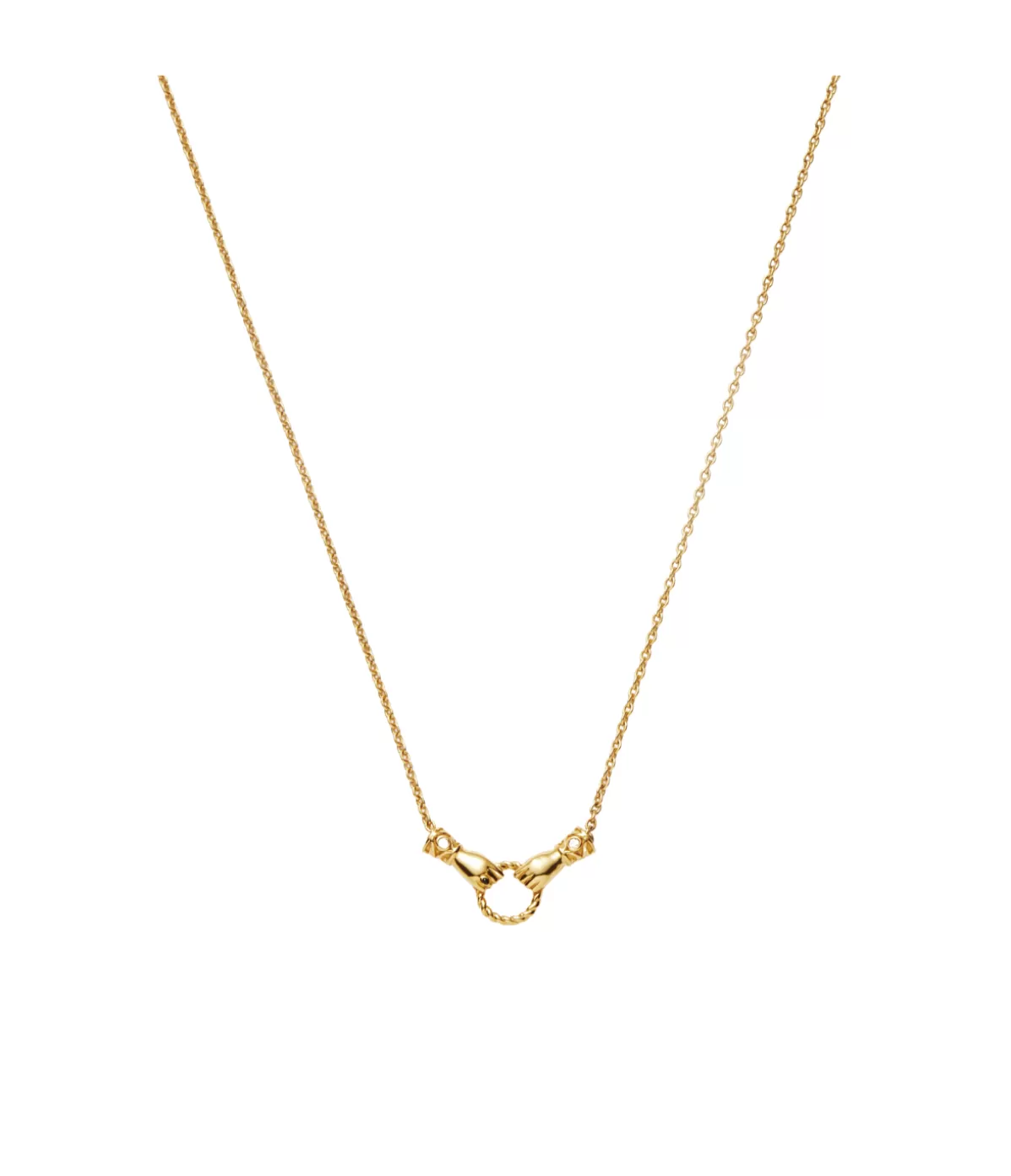 Missoma Harris Reed In Good Hands Mini Pendant Slider Necklace in Gold Best