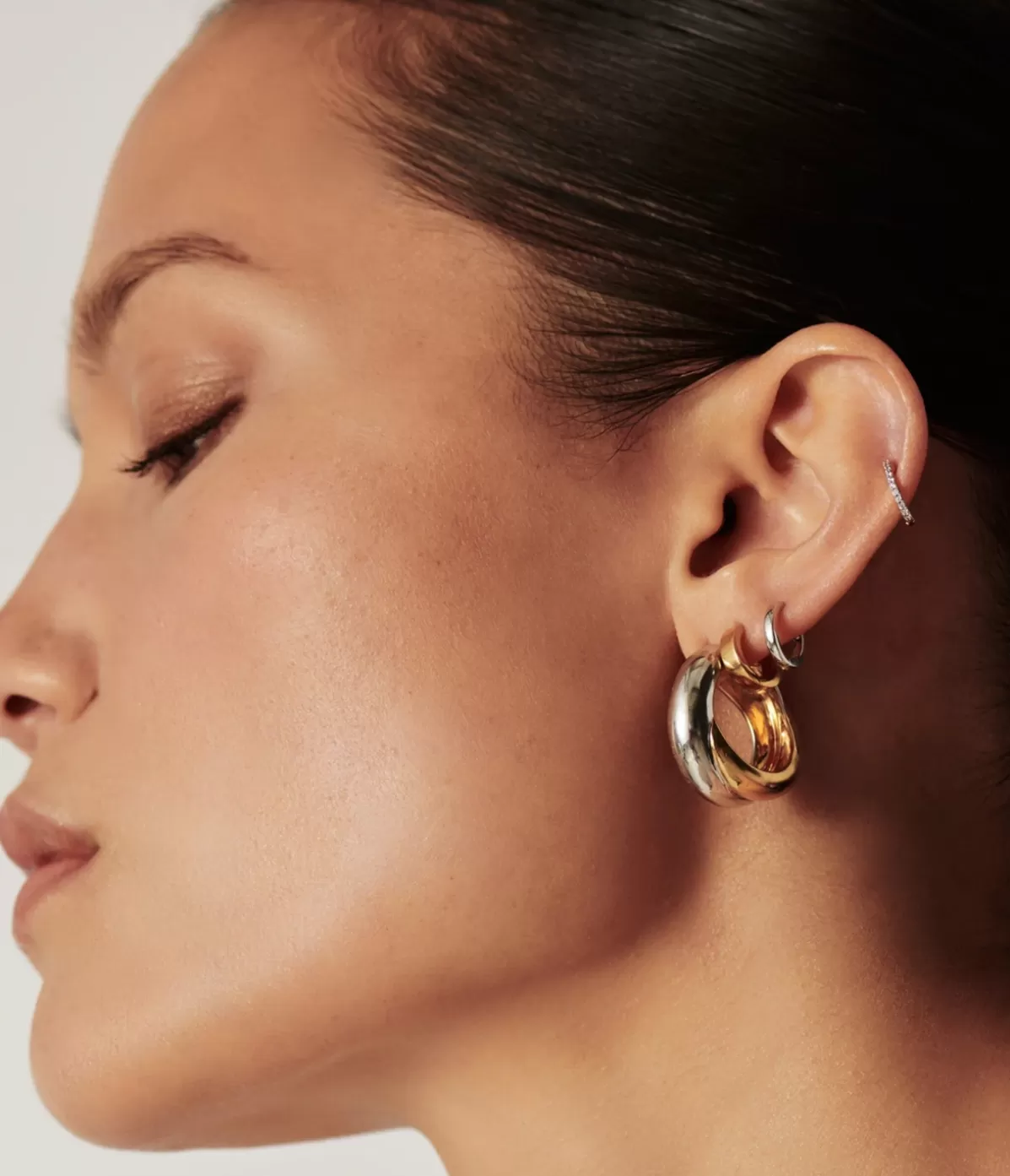 Missoma Lucy Williams X Chunky Entwine Hoop in Two Tone Gold and Silver Best