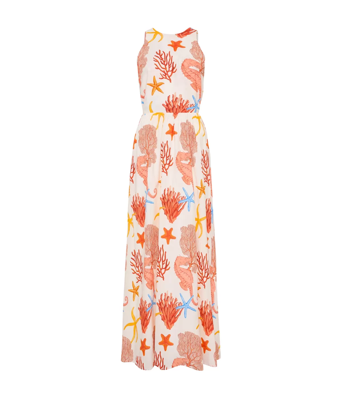 Palm Noosa Meridian High Neck Poplin Dress in Coral Store