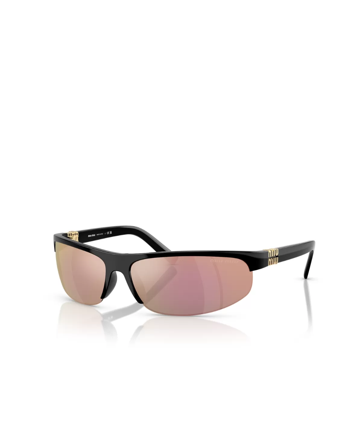 Miu Miu Oval Mirror Sunglasses in Dark Grey Pink Flash Sale