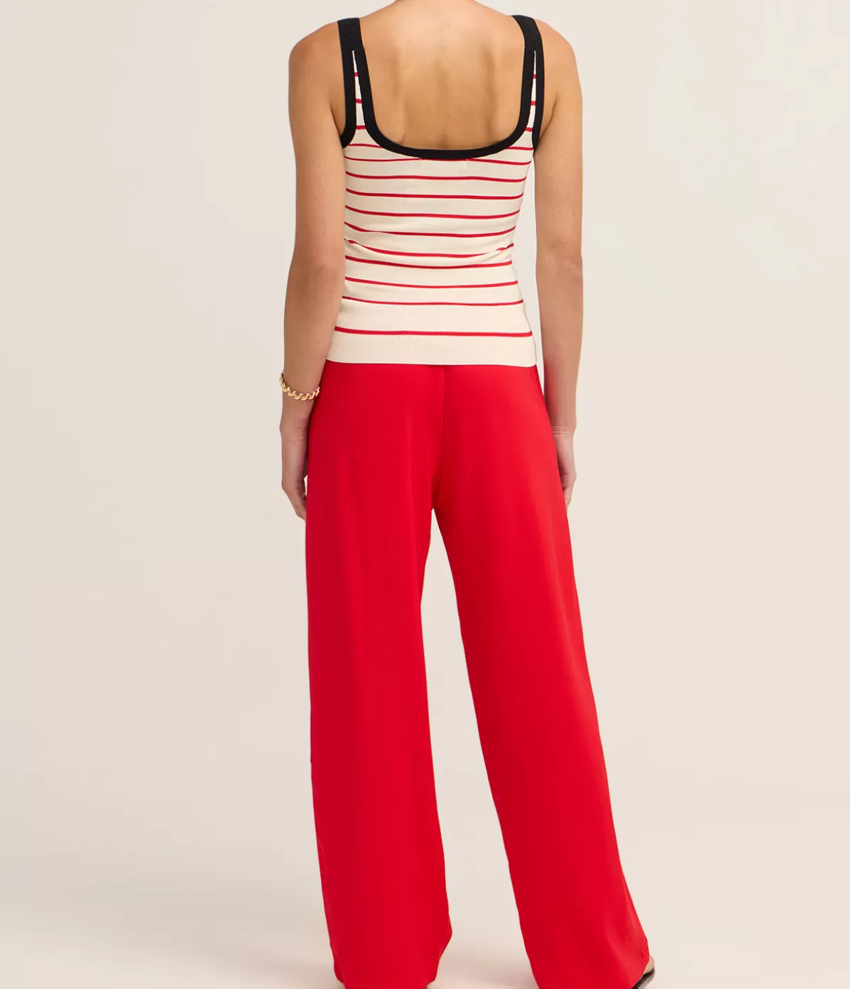 Solid and Striped The Nessa Tank Top in Apple Red and Brule Stripe Outlet
