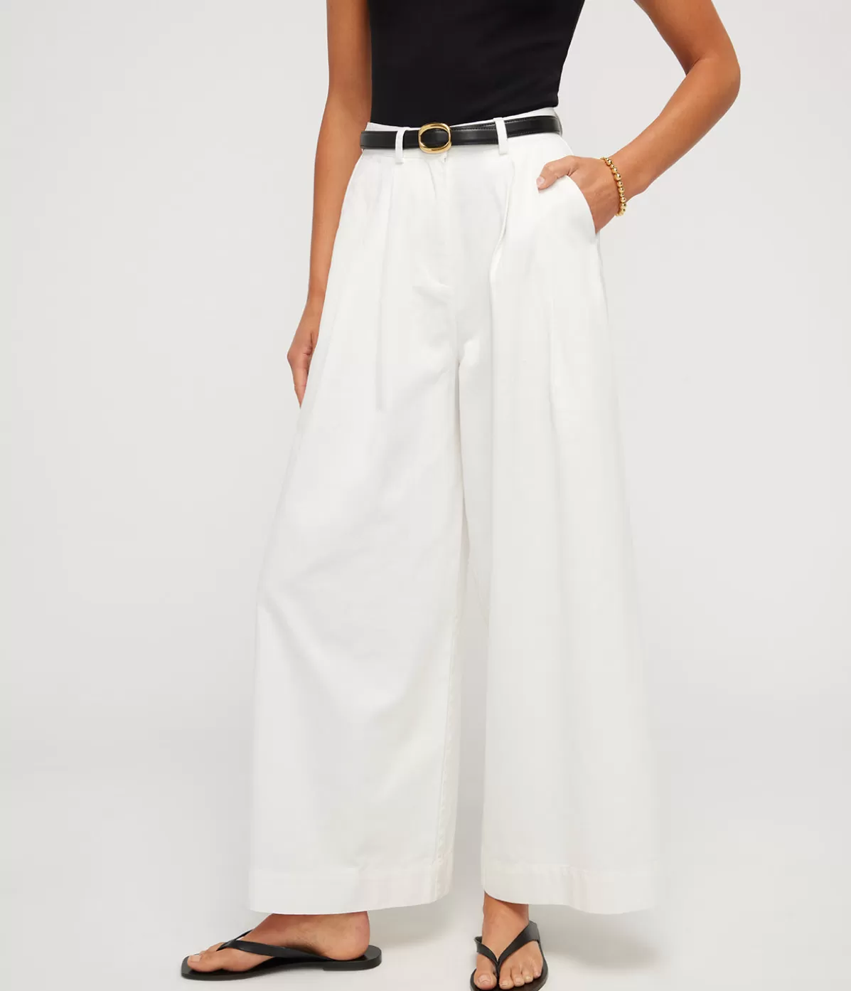 Posse Wesley Wide Leg Trouser in Vintage White Best Sale